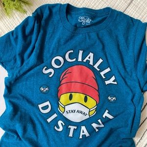 Eighty Eight Brand Socially Distant Blue Short Sleeve Graphic Tee